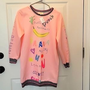 Hannah Banana Dress, Girls Size 12, Pink with writing